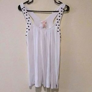 Candie's White Flowy Racerback Tank